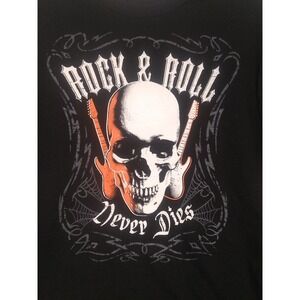 Kids T-shirt XL (14/16) Rock & Roll Never Dies Skull Guitar Way To Celebrate NEW